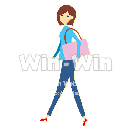 歩く女性のCG・イラスト素材 W-029535