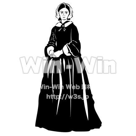歴史上の人物　ナイチンゲールのシルエット素材 W-029020