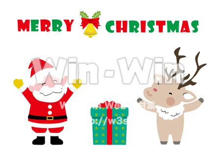 サンタさんとトナカイのCG・イラスト素材 W-029215