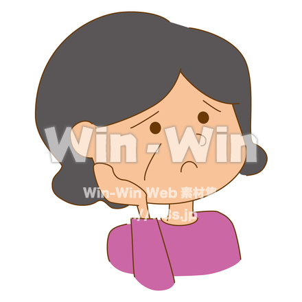 困っているおばあさんのCG・イラスト素材 W-028129