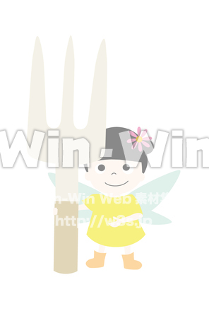 花の精とフォークのCG・イラスト素材 W-029685