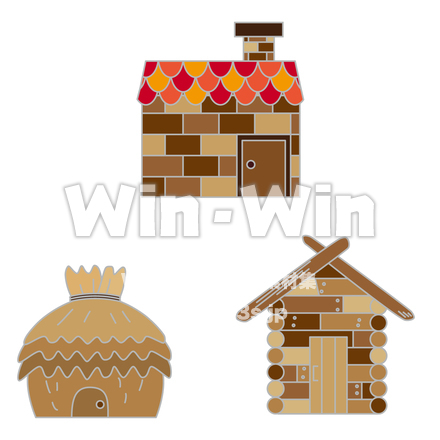 さんびきのこぶたの家のCG・イラスト素材 W-028051