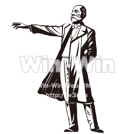 クラーク博士(ウィリアム・スミス・クラーク)のシルエット素材 W-029258