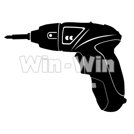 電動ドライバーのシルエット素材 W-029802