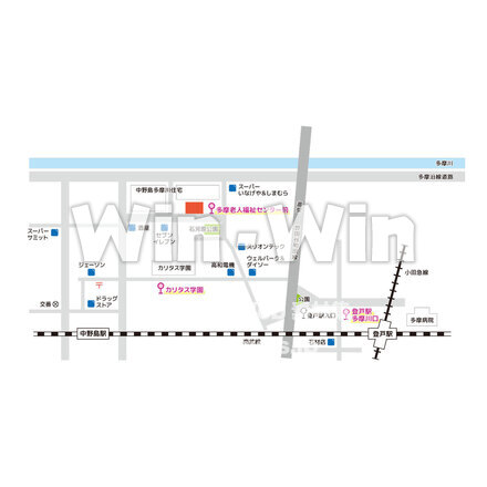 地図 多摩老人福祉センターのCG・イラスト素材 W-028206
