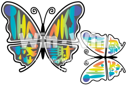 ガーデンピック（プラ板用）ちょうのCG・イラスト素材 W-029640