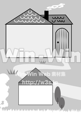 カレンダー（おおかみと７匹の子やぎ）背景Bのシルエット素材 W-029425