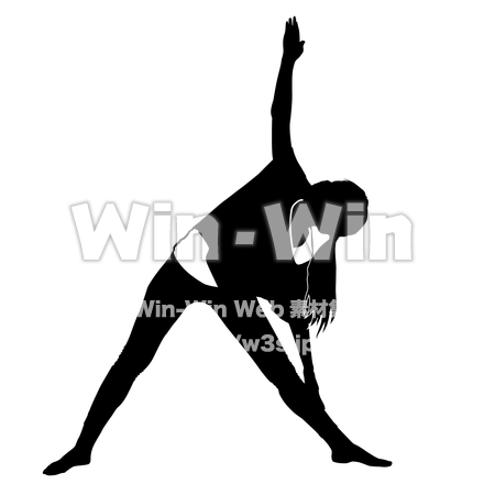 三角のポーズのシルエット素材 W-028591