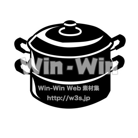 蒸し器のシルエット素材 W-029217