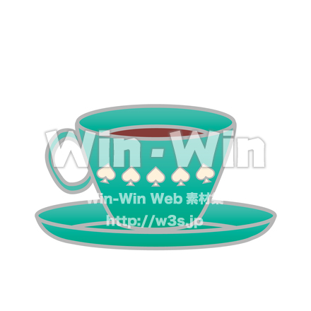 ティーカップ（ペパーミント）のCG・イラスト素材 W-028009