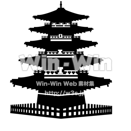 五重塔です。のシルエット素材 W-028303