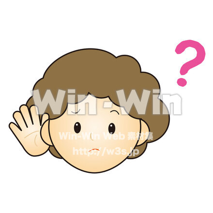 聞こえづらい女性のCG・イラスト素材 W-028203