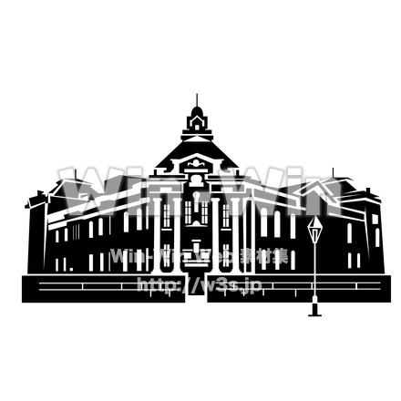 みなとぴあ（新潟市歴史博物館）のシルエット素材 W-029043