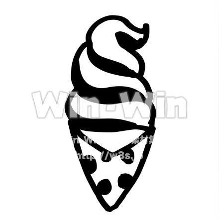 ソフトクリームのシルエット素材 W-028583