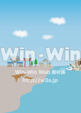 福井県の街ブラシのCG・イラスト素材 W-029308