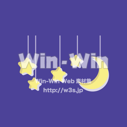 月と星の飾りのCG・イラスト素材 W-028243