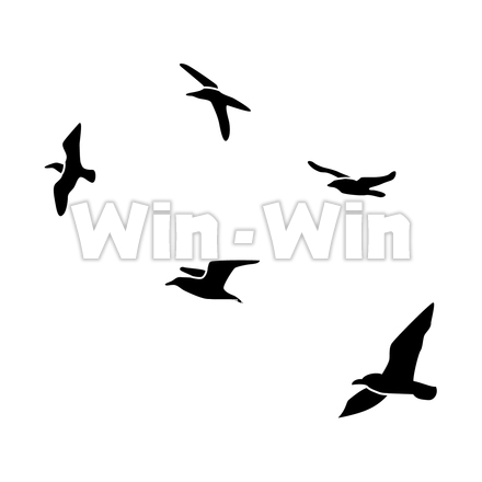 ウミネコのシルエット素材 W-028287