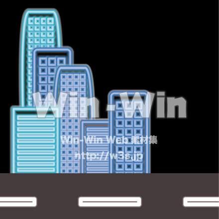 夜のオフィス街のCG・イラスト素材 W-028876