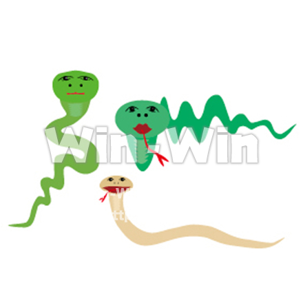 ヘビ３種のCG・イラスト素材 W-030506