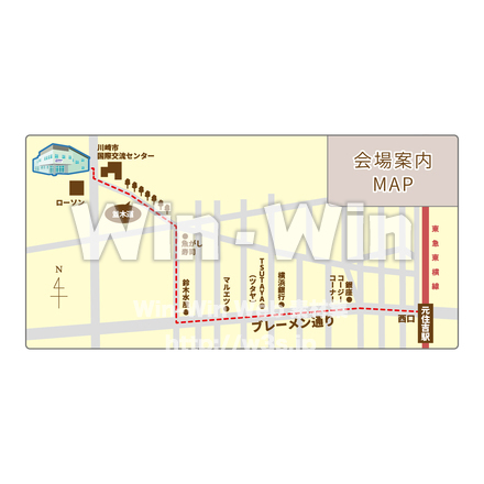 地図 川崎市聴覚障害者情報文化センターのCG・イラスト素材 W-030157