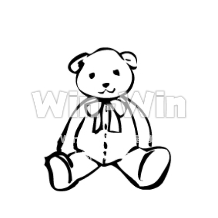 テディベアのシルエット素材 W-030028
