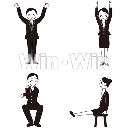会社員ポーズのCG・イラスト素材 W-030205