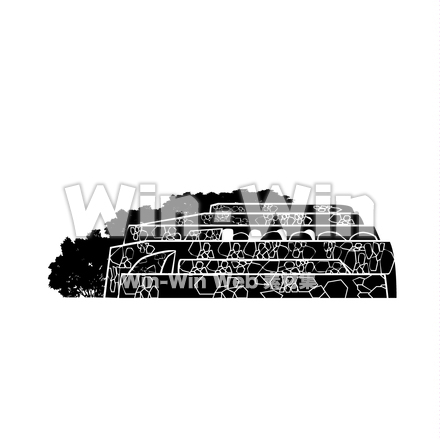 石見銀山のシルエット素材 W-030047