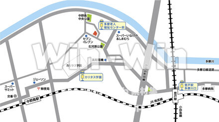 多摩老人センター地図のCG・イラスト素材 W-030453