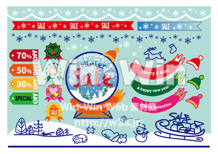 ウインターセール　パーツ素材のCG・イラスト素材 W-030166