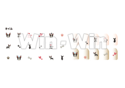 ネイルチップ用イラスト（犬）のCG・イラスト素材 W-030561