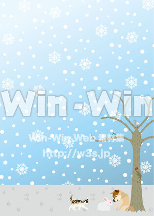 雪と動物のCG・イラスト素材 W-030596