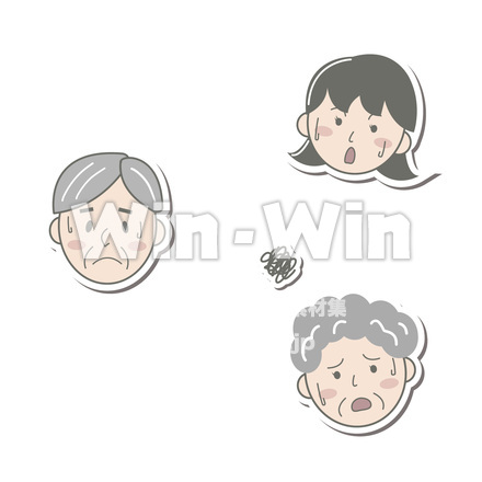 イラスト_困り顔セットのCG・イラスト素材 W-030004