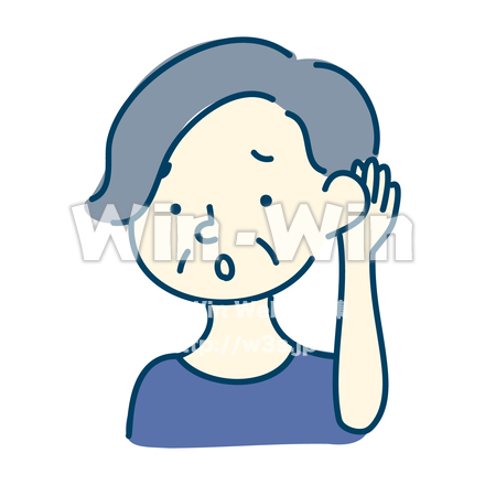 耳が聞こえにくい女性のCG・イラスト素材 W-030677