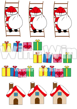  クリスマス（転写シール用）のCG・イラスト素材 W-030657