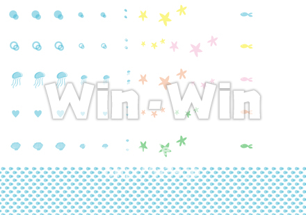 海の生き物ネイルシールのCG・イラスト素材 W-030638