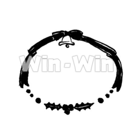 クリスマスリボンのシルエット素材 W-030027