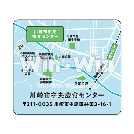 元住吉駅〜川崎市中央療育センター_地図のCG・イラスト素材 W-030055