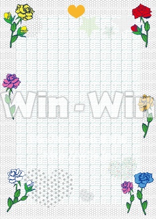 パターン利用とイラストを組み合わせたフレーム・背景2のCG・イラスト素材 W-030547