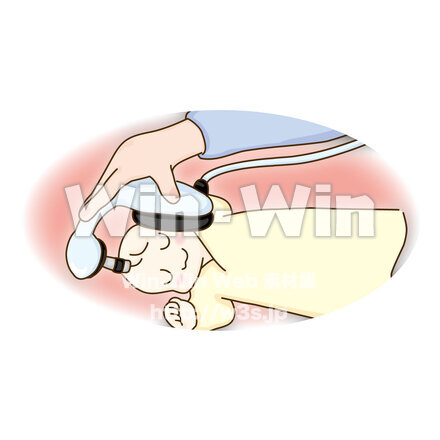 新生児聴覚検査のCG・イラスト素材 W-030648