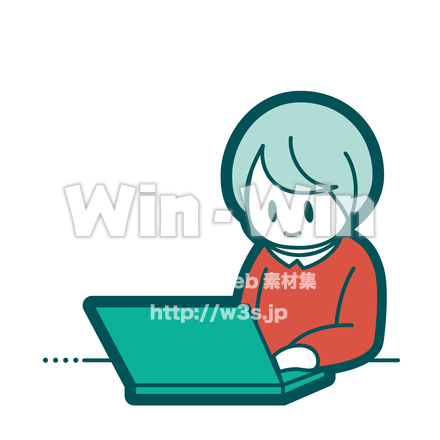 PCを使う人のCG・イラスト素材 W-030635