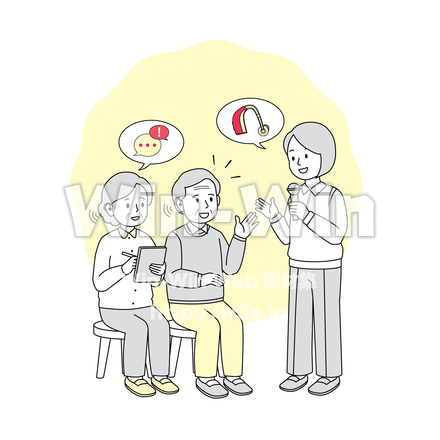 補聴器とコミュニケーションの講座のCG・イラスト素材 W-030688