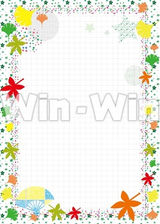 パターン利用とイラストを組み合わせたフレーム・背景1のCG・イラスト素材 W-030545