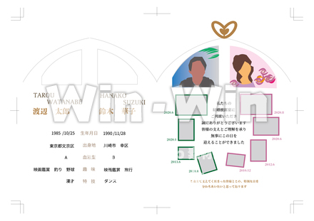 結婚式　プロフィールブックのCG・イラスト素材 W-030124