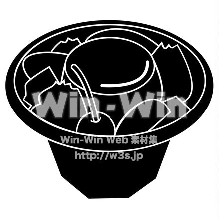 プリンアラモードのシルエット素材 W-019046