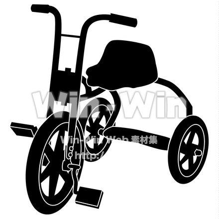 三輪車のシルエット素材 W-019027