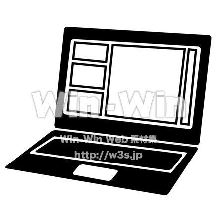 ノートパソコンのシルエット素材 W-019353