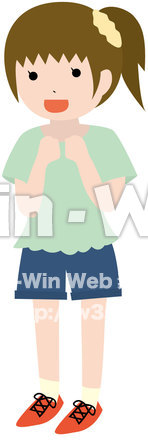 わくわくする女の子のCG・イラスト素材 W-019109