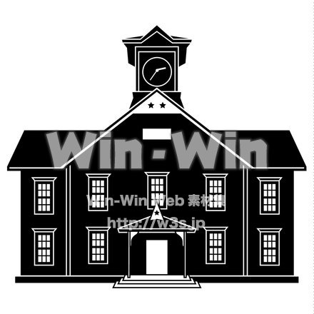 札幌時計台のシルエット素材 W-019026