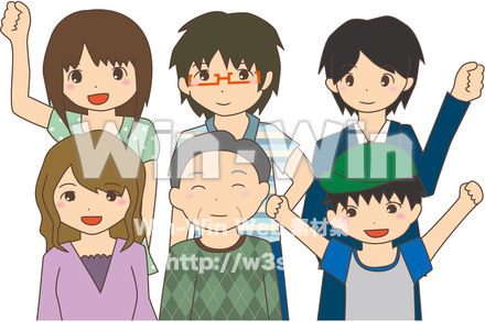 様々な年齢・性別の人々のCG・イラスト素材 W-019352